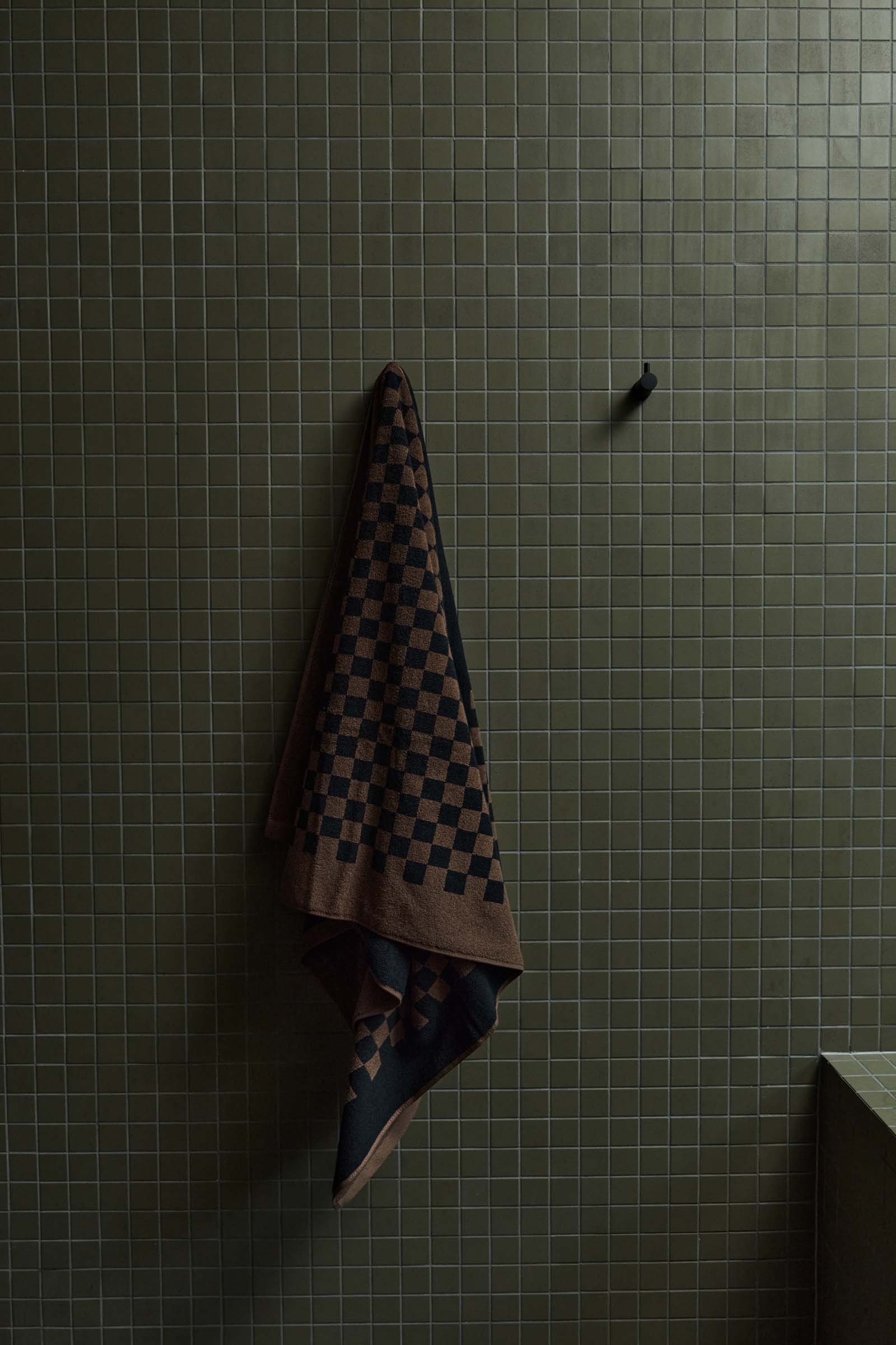 ROMAN ORGANIC COTTON Pool TOWEL in TABAC & NOIR