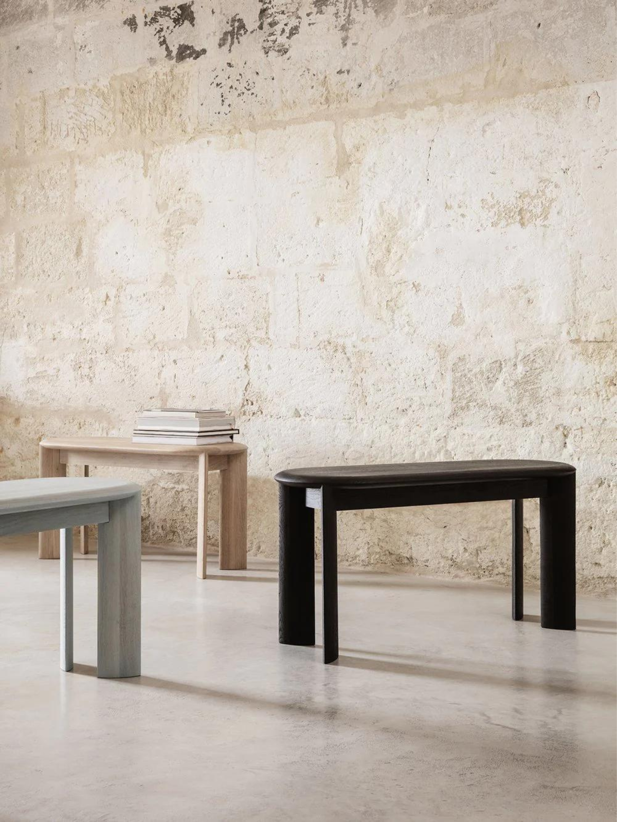 Bevel Bench - Black Oiled Oak