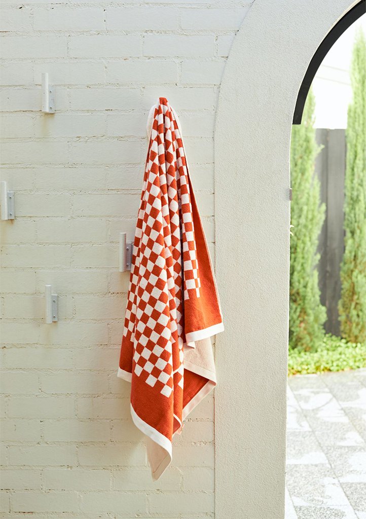 ROMAN ORGANIC COTTON POOL TOWEL - PALOMA SUN & ECRU