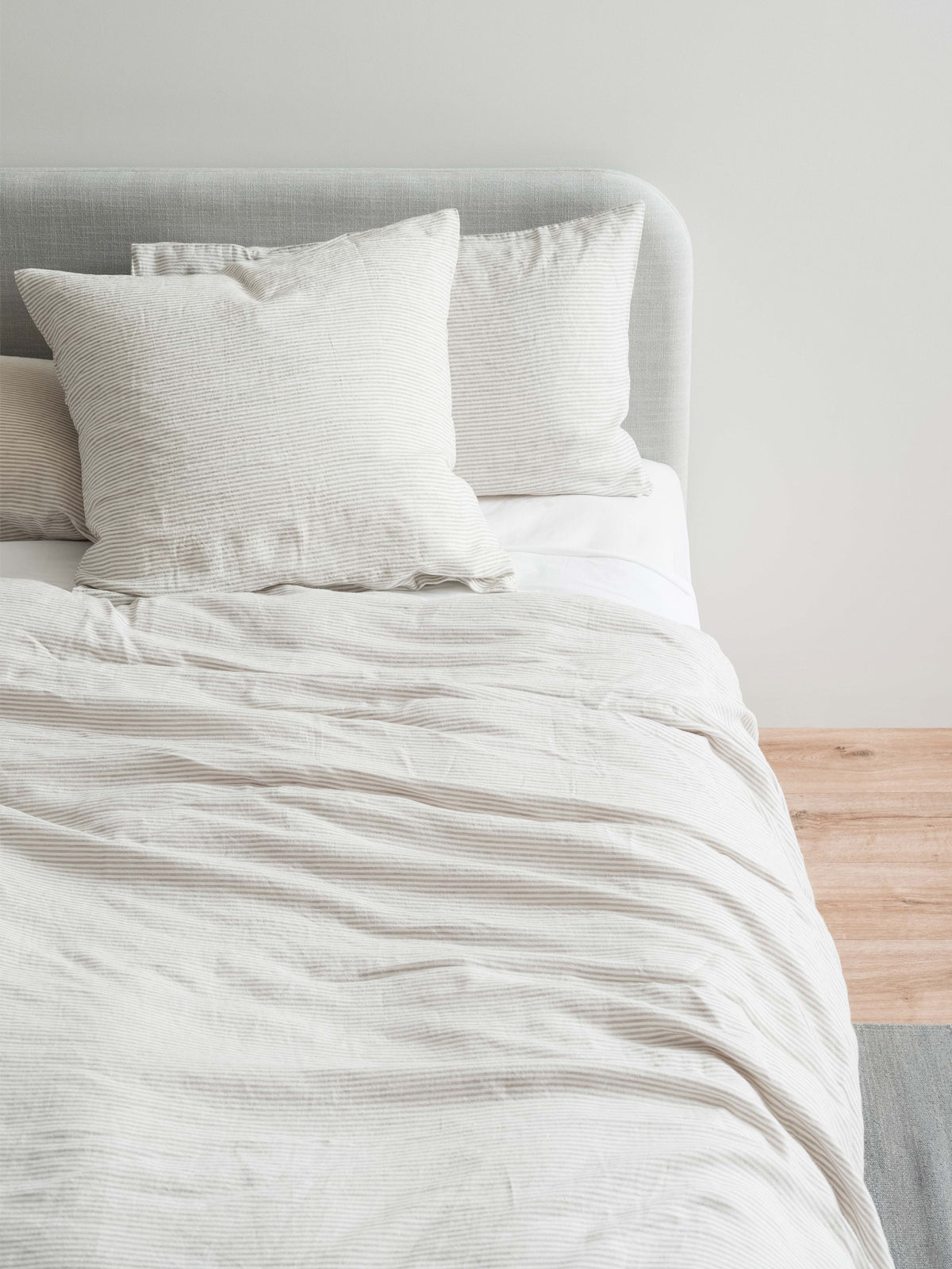 Pinstripe Linen Duvet Cover - Super King