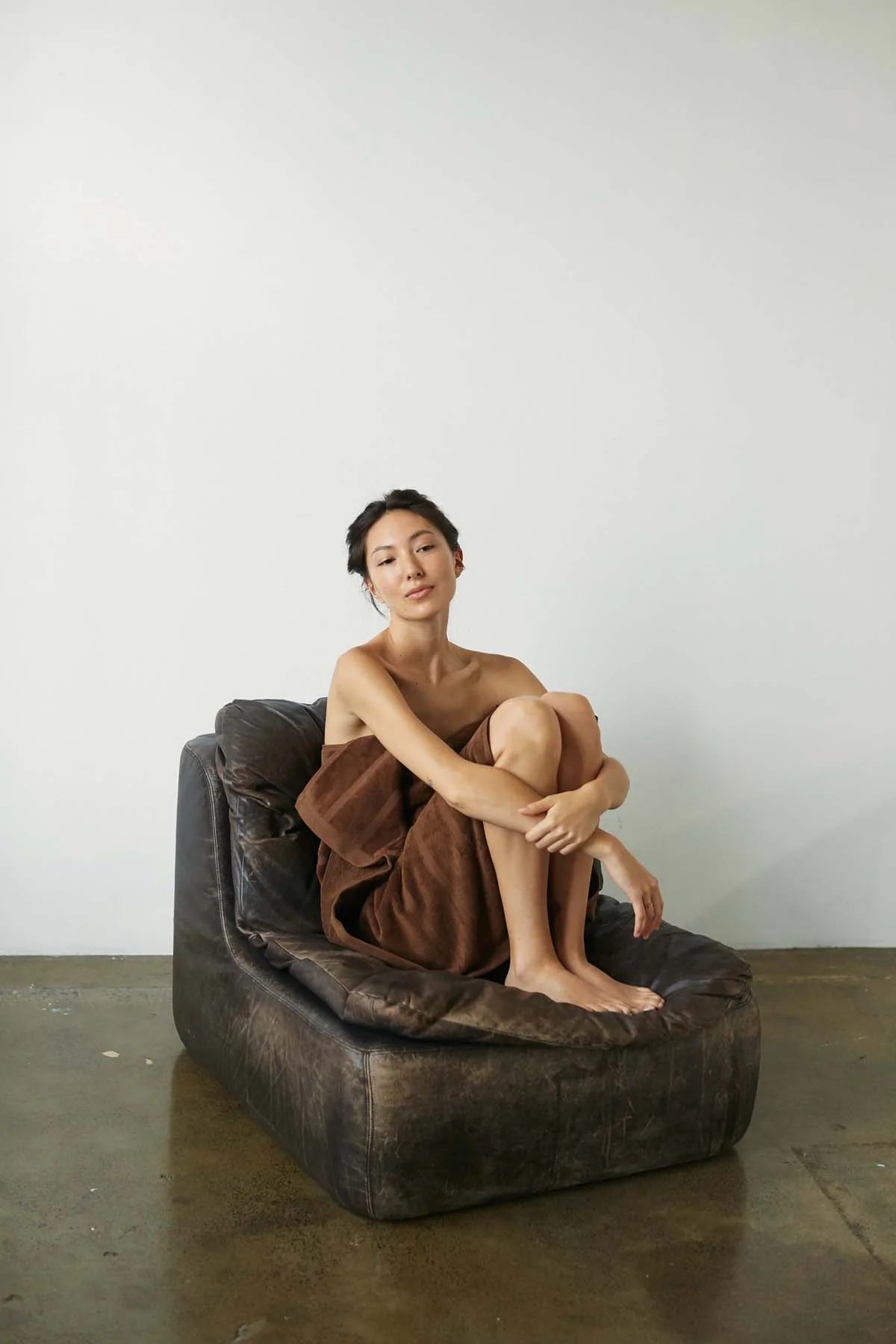 WOODFORD ORGANIC COTTON Pool TOWEL in TABAC