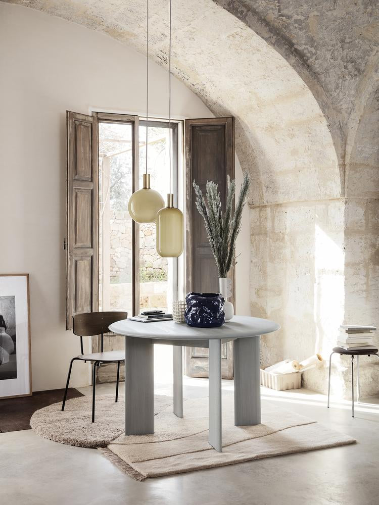 Opal Shade - Tall + Socket Pendant High - Brass