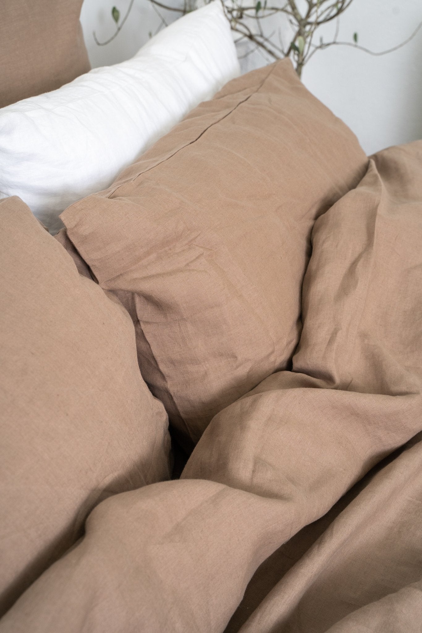 Linen Pillow Cases - Set of 2 - Mocha