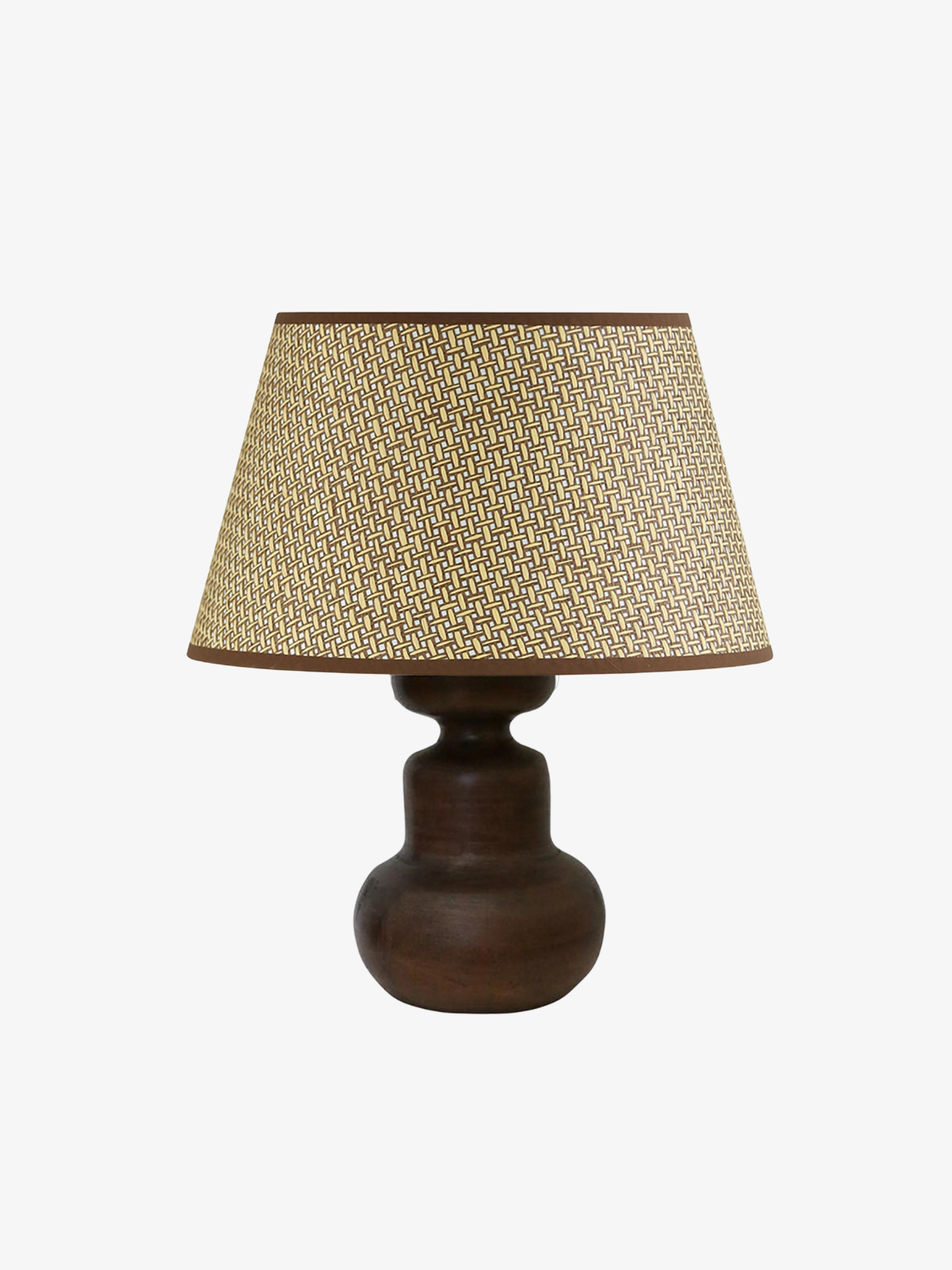 Java Urn Lampbase with Ivory + Linseed Tapered Shade