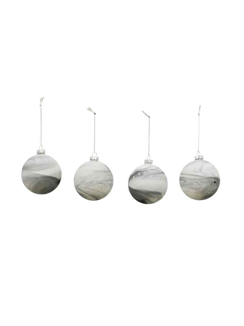 Hanging Glass Marble Balls -  Set of 4