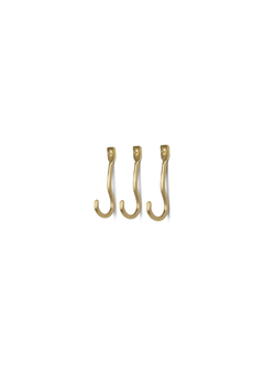 Curvature Hooks - Set of 3 - Brass