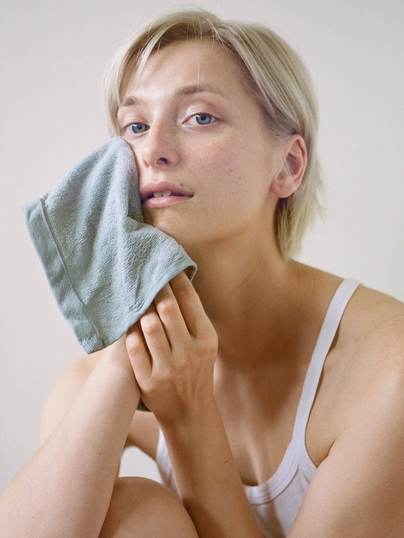 Agnes Organic Cotton Face Cloth - Lake