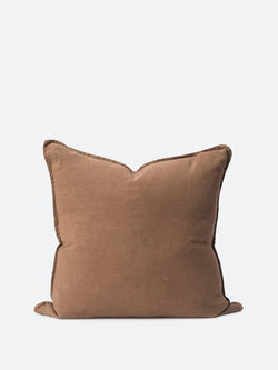Washed Linen Cushion Cover - Tobacco