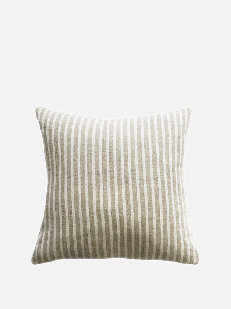 Spencer Stripe Cushion - Ivory/Natural